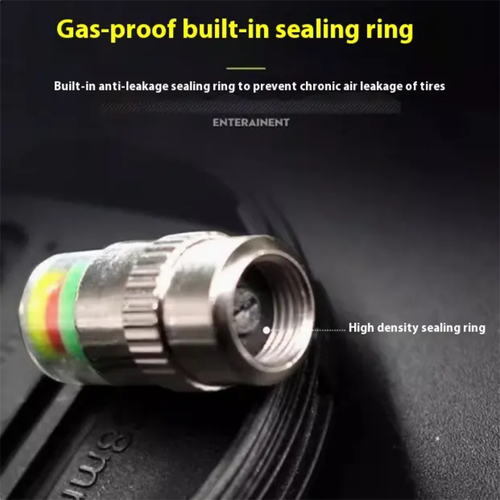 4pcs Car Tire Pressure Gauge Cap Sensor Indicator Tyre Cap Indicator Alert Air Pressure Gauge
