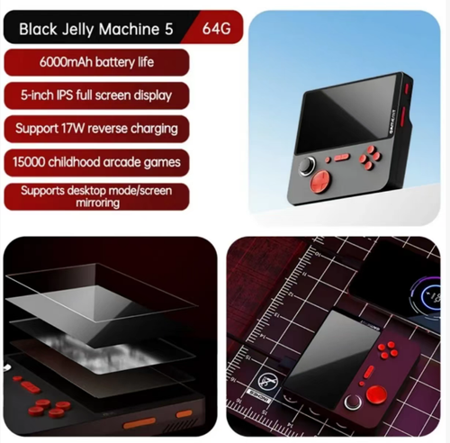 5-inch high-definition handheld arcade console, equipped with multiple simulation modes for two-player battles. It features smooth operation with professional arcade joystick and buttons. The device is a combination of a game console and a power bank, with Type-C fast charging that can charge your phone in an emergency. It is lightweight and portable, suitable for both home use and travel, providing a nostalgic gaming and entertainment experience.