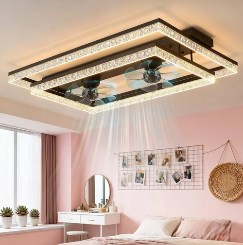 This luxurious and stylish Italian inverter silent smart ceiling fan lamp combines the functions of lighting and ventilation in one, featuring crystal lighting, silent air circulation and intelligent control. It strikes a balance between appearance and practicality, bringing dual pleasures of light and breeze to the home space. It is an ideal choice for enhancing the comfort and style of your home. The luxurious texture remains consistent over time.