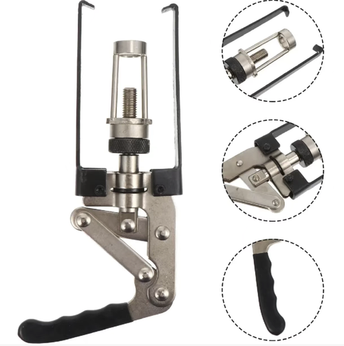 Alloy steel quenched universal clamp with no disassembly design. Lever design for increased efficiency. No need to remove the cylinder head. Single person can install and remove valve springs and oil seals. The knurled chuck grips firmly without slipping. Suitable for automotive and motorcycle engines. Eliminates the cumbersome steps of removing the cylinder cover. An efficient tool for auto repair and maintenance.