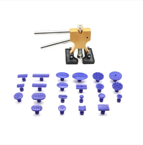 No Sheet Metal Required,Automobile Dents Repair Kit, 18 types of suction cups + powerful extraction tools. Physical extraction repair does not damage the original factory paint. The operation is simple and even beginners can master it. It is easy to repair small dents on car doors, engine covers, etc. It saves money and maintains value. It is a practical tool for car owners to deal with minor scratches and dents.