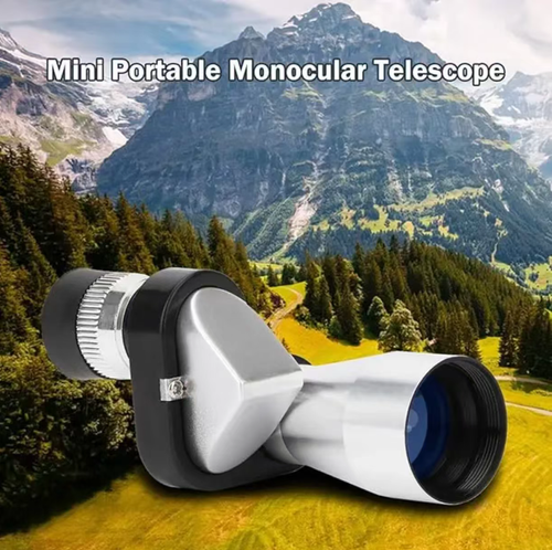 This mini corner telescope: Small enough to fit in your palm and easy to carry. The corner design frees your hands for simultaneous shooting. With high-definition optical lenses and night vision with low light, 8x magnification + wide-angle view, it is suitable for all scenarios such as travel, concerts, and hiking. It enables you to magnify the details of the world at any time and explore more easily.
