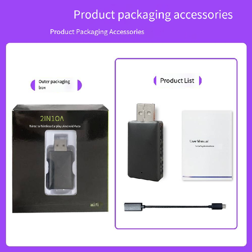 Portable USB 2in1 Android Auto Carplay Adapter Universal Wireless Carplay Adapter