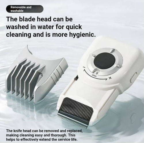 Home digital hair clipper, suitable for both adults and children. Equipped with a digital power display, it supports multiple length adjustment options and comes with a limit comb. Runs with low noise, the blade is easy to disassemble and clean. Wireless charging is available for use. The handle is comfortable to hold. Even beginners can operate it. It is suitable for simple hair trimming at home.