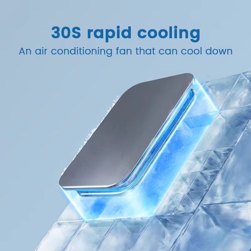 Triple Refrigeration Air Conditioning Fan - Semiconductor Cooling, Ice Mist Spray, High-Speed Fan Blade, 30s Rapid Cooling, 2-in-1 Wall-Mounted & Desktop Portable AC Fan for Home, Office, Camping, Vehicle Cooling & Humidification, with Easy Water Refill, Compact Design, Quiet Operation, Versatile Use for Indoor, Outdoor, and On-the-Go Comfort, Energy-Saving Technology, and User-Friendly Controls for Effortless Personalized Cooling