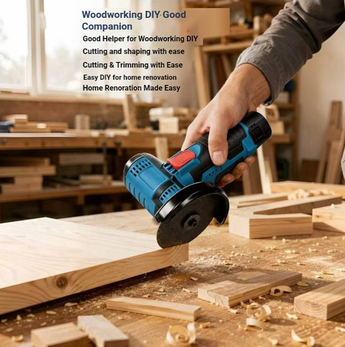 3-inch lithium battery mini angle grinder kit, with handheld wireless design, can be used for cutting, polishing, rust removal, and tile grouting. It comes with a battery, charger, cutting disc, wrench, and storage toolbox. The body is small and convenient for operations in narrow spaces. The battery is a consumable part. Please make sure to install a protective cover, take proper precautions, store it in a dry place, and it is suitable for home DIY.