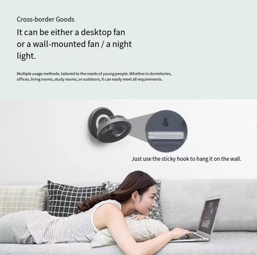 Wall-mounted folding circular fan. The folding design doesn't occupy space. It has 4 levels of wind power for continuous air circulation. It can disperse cooking fumes and hot air in the kitchen, accelerate the dissipation of odors in the toilet, and also supports wireless remote control and long battery life. It is the enemy of hot and smelly odors in small spaces, allowing kitchens, toilets and other areas to enjoy cool and fresh air.