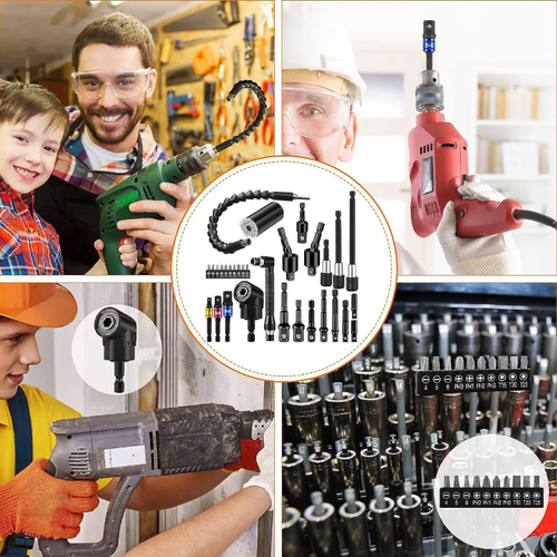 Screwdriver Taper: Easily handle narrow corners! 360° flexible rotation, solving the problem of screwing in tight spaces! High hardness material is durable and sturdy, with smooth rotation without any jamming. It can be used with a regular screwdriver, making maintenance and installation more efficient and worry-free. Compact and portable, it doesn't take up much space.