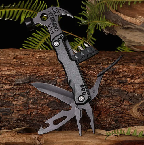 This multi-functional hammer-screwdriver combines the functions of hammering, screwdriver, and knife. It is made of military-grade material, which is durable and resistant to wear. It can be used for outdoor camping, home repairs, emergency escape, etc., making it a powerful tool companion for you to tackle various scenarios.