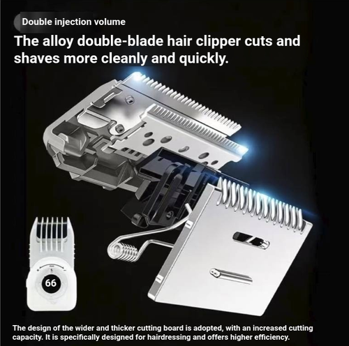 Home digital hair clipper, suitable for both adults and children. Equipped with a digital power display, it supports multiple length adjustment options and comes with a limit comb. Runs with low noise, the blade is easy to disassemble and clean. Wireless charging is available for use. The handle is comfortable to hold. Even beginners can operate it. It is suitable for simple hair trimming at home.