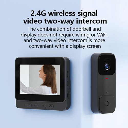 Intelligent visual video doorbell, equipped with an indoor display, wireless two-way audio intercom doorbell, high-definition clear video security monitor, outdoor waterproof household doorbell, night vision human detection doorbell, real-time visitor viewing device, easy-to-install home intelligent security doorbell, practical daily anti-theft monitoring equipment for family villas, apartments or courtyards