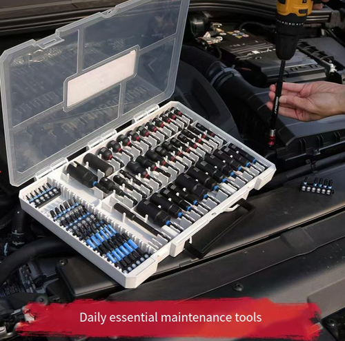 This 80-piece set of drill bits is a versatile toolbox. It covers 80 types of tools such as micro drill bits and large-sized sleeves. The magnetic heads are anti-slip, the extension rods can reach into dead corners, and the compartments for storage keep everything organized without being messy. There's no need to gather scattered tools. The cost-performance ratio is excellent. Next time you need to tighten something, you can directly and precisely grab the right tool!