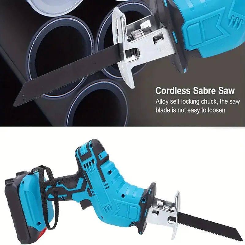 Blue Handheld Electric Portable Reciprocating Saw