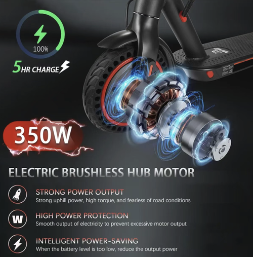This aluminum alloy folding electric scooter is equipped with a 350W brushless motor and a 7.8Ah lithium battery. It has a maximum speed of 25 kilometers per hour and can be fully charged in 5 hours. The body can be quickly folded, making it portable and easy to carry. It is equipped with a puncture-resistant solid tire and is connected to a smart APP, making it an ideal means of transportation for short urban commutes.