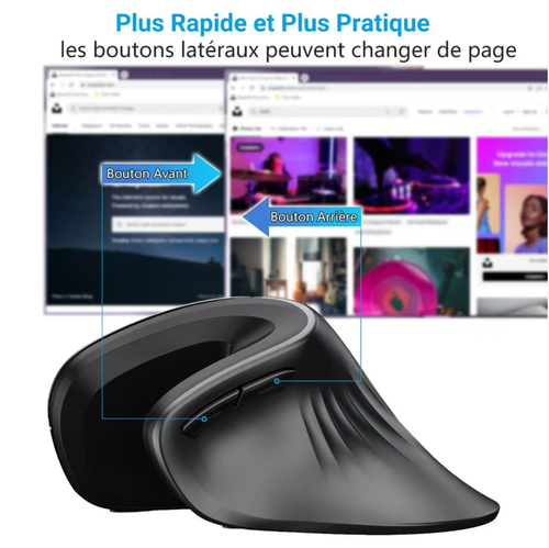 This 60° vertical wireless mouse is designed to relieve wrist pressure when using the mouse, helping you get rid of mouse hand. The side keys allow page navigation, and it has three DPI settings suitable for different scenarios. With 50 million button presses, it is durable. It connects stably with both Windows and Mac systems. It brings comfort to every click, reducing fatigue during work. Making comfortable office work into every detail of tenderness.