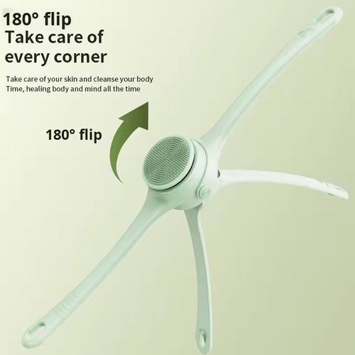 Multi-brush all-scenario compatible electric shower brush: 180° rotating long handle covering the back, joints, dead area. Electric deep cleaning system. 5 functions of brush heads (daily cleaning, gentle facial cleansing, soothing massage, exfoliation management, deep skin cleansing). Oil removal and dust removal. Relieves body fatigue. An efficient home tool that covers all aspects of bathing, cleaning and care for the entire body in one package.