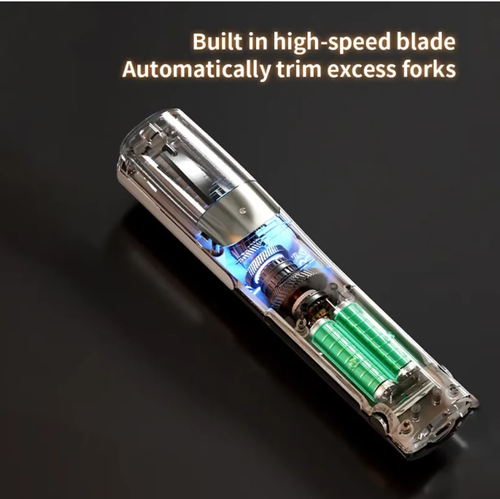 Hair Splitting Hair Trimmer: With one swipe, it cuts the split ends, leaving the hair smooth and not tugging. It is suitable for curly hair, straight hair, and bangs. It comes with blue light negative ions, which neutralize static electricity and smooth the cuticle. It is wireless and portable. Just charge it once and you can use it anytime anywhere. It takes only three steps to achieve smooth and radiant hair.