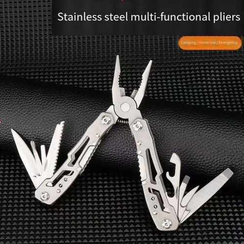 Stainless steel multi-functional pliers, integrating a variety of practical tools into one, with comprehensive functions and excellent durability. Whether for daily maintenance, outdoor exploration, or emergency situations, having it in hand makes it easy to handle various demands. With its small size, it possesses great power and is extremely practical.