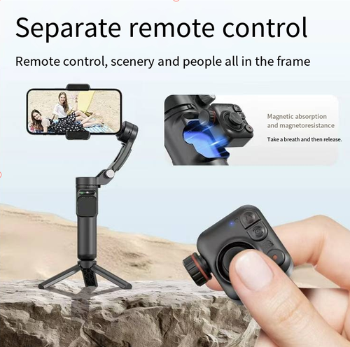 This M05 3-Axis AI Smartphone Gimbal features a 3-axis stabilization system for silky smooth, shake-free footage. Its built-in AI tracking module enables 360° intelligent follow-shot, freeing your hands completely.Equipped with a magnetic fill light and a telescopic extension rod for flexible framing, it supports gesture control, remote operation, and more. Compact and portable, it is the ultimate all-in-one tool for Vlogging, live streaming, and travel photography.