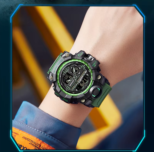 Men's Sportive Analog-digital Quartz Watch, Fashionable Waterproof Watch with Luminous & Alarm & Calendar Function, Waterproof Multifunctional Watch with Box