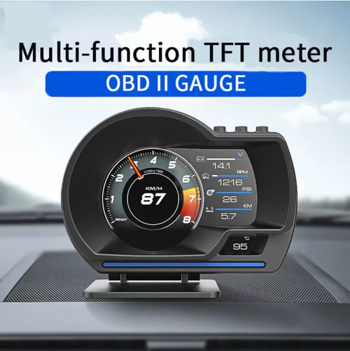 This OBD multi-function HUD (Head-Up Display) features a high-definition TFT LCD screen that synchronizes real-time core driving data such as speed, engine RPM, water temperature, tire pressure, and voltage. The no-installation design allows for free adjustment in multiple angles, enabling you to monitor the vehicle condition without having to look down. This not only enhances driving concentration but also provides timely warnings for abnormalities, ensuring a safe journey every time.