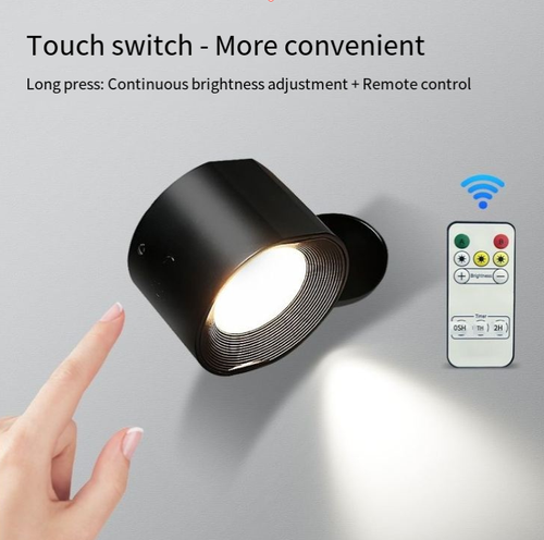 New Magnetic LED Wall Lamps Touch Dimmable and Remote Control Bedside Lamp Rotating Eye Protection Reading Stair Wall Light