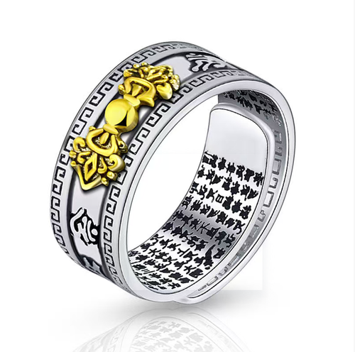 Fortune fortune animal totem ring, 2 pieces per box, if you place an order today, you will receive 5 boxes. Let the fortune bring your hands full of wealth! 4 gold-plated totem rings, with scriptures on the silver base and gemstones and agate inlay, attracting wealth while also showing nobility. You can change the style by wearing it yourself, the gift meaning is sufficient, suitable for various styles, and weld the lucky totem on your fingertips.