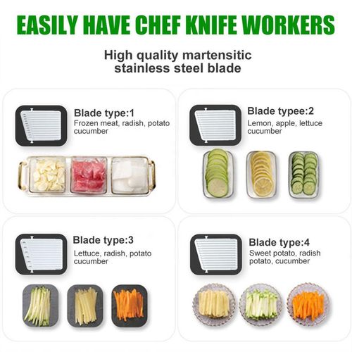 New Upgraded Convenient Manual Potato Slicer with Stainless Steel Blades