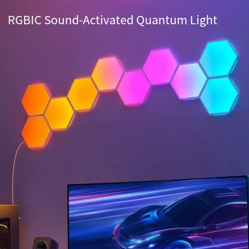 This set of RGB quantum lights is an atmosphere-enhancing wonder: The hexagonal light blocks can be freely customized in shape, and 160 million colors can be adjusted at will. It offers multiple control methods including voice control and app control. It can be installed without drilling holes without damaging the wall. It is suitable for gaming rooms, bedrooms, and living rooms, and can be easily used to create a cyber-chic space.