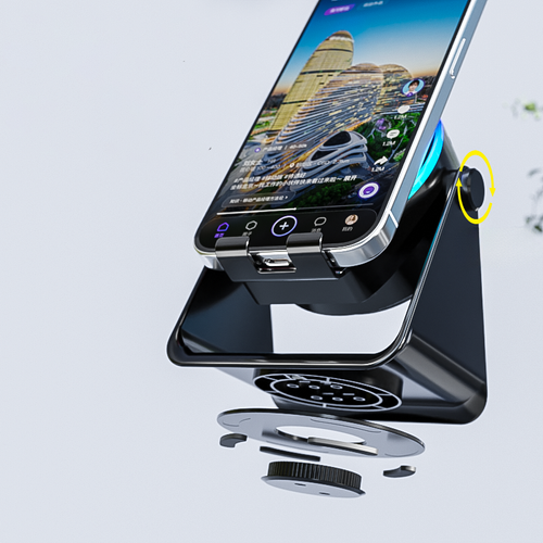 Portable Wireless Mobile Phone Holder with RGB LED Lighting Smart Induction Stand Music Player and Speaker