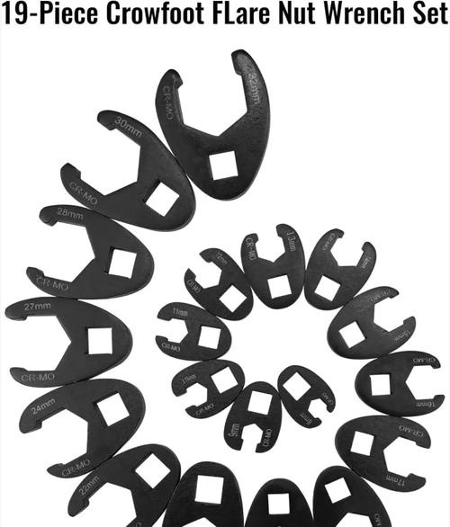 19 sets of oil pipe wrenches, an essential tool for auto repair to prevent leaks. With 19 different specifications, they are compatible with various oil and water pipes. The arc-shaped opening prevents liquid leakage and loosening. Made of high-strength plastic gold material, it is lightweight and insulated. It can securely fasten and tighten when repairing oil pipes or replacing water pipes in auto repair shops, making it a convenient equipment for pipe maintenance.