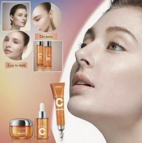 The Five-Dimensional C Brightening Skin Care Set includes six items: facial cleanser, water, essence, lotion, cream, and eye cream. It uses a highly active vitamin C formula to improve dullness, brighten the skin tone, and provide both moisturizing and repair benefits. The texture is refreshing and easily absorbed. The gift box is beautifully designed and suitable for both personal use and as a gift.