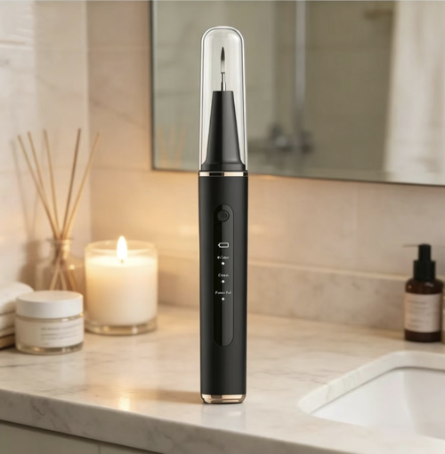 Home ultrasonic tooth cleaning device, with multiple levels of gentle sound wave vibration to effectively remove tartar and stains. Comes with an integrated endoscope, replacement cleaning heads and other complete accessories. USB charging portable body, simple and intuitive operation. Suitable for deep cleaning teeth at home, improving yellow teeth and bad breath, and maintaining a fresh mouth. It meets the daily oral care needs of the entire family.