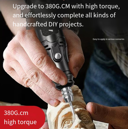 Lithium battery multi-speed electric engraving pen,A all-in-one tool for creative work. With multiple speed settings, a 38,000 rpm high-torque motor provides powerful power, and the non-slip handle ensures precise control. It is an excellent helper for creative artisans