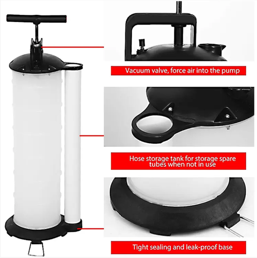 This 7L manual oil pump is designed with manual pumping function and does not require electricity. It has a 7L large capacity that is suitable for various vehicles and equipment. The transparent tank allows you to monitor the oil pumping status. The operation is simple and it can be used by yourself to extract and maintain engine oil and transmission oil, saving money and being convenient. It is a powerful tool for self-service vehicle maintenance.