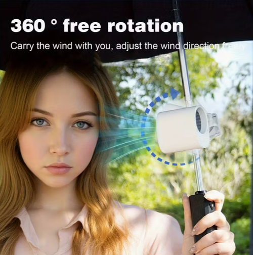 Portable Car Clip Fan 360° Rotatable 100 Speed Wind 12V USB Rechargeable Electric Fan Low Noise Mini Fan Clamp Anywhere