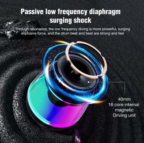 This magnetic Bluetooth speaker is amazing! 40mm magnetic driver + low-frequency diaphragm, delivering powerful bass. RGB glow + transparent body, giving a cyber vibe. The bottom is magnetically attached for use on tables or in vehicles. It can switch between mono and stereo modes. It comes with a hanging strap for portability. It offers an immersive experience for listening to music or playing games.