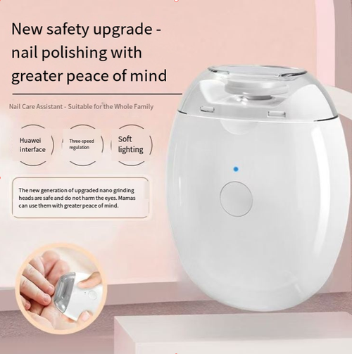 Portable electric nail clippers, nail grinder, USB charging, 3 adjustable speeds, easy to operate, LED light is clear at night, automatic nail grinder, say goodbye to flying nails