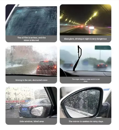 This oil film cleaning brush can directly remove the oil film. It contains cerium oxide and will not damage the glass. After cleaning, the waterproof performance can last for a long time. It is suitable for all vehicles and household glass. It is portable and easy to use. Just two to three minutes is enough to make the glass as clear as a high-definition screen, making driving safer. If you place an order today, you will receive 3 bottles of car glass oil film cleaner.