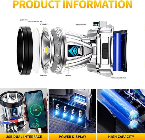 3 Mode Super Bright Rechargeable High Power Led Headlamp Head Lamp Lights for Forehead Flashlight Camping Fishing Hiking