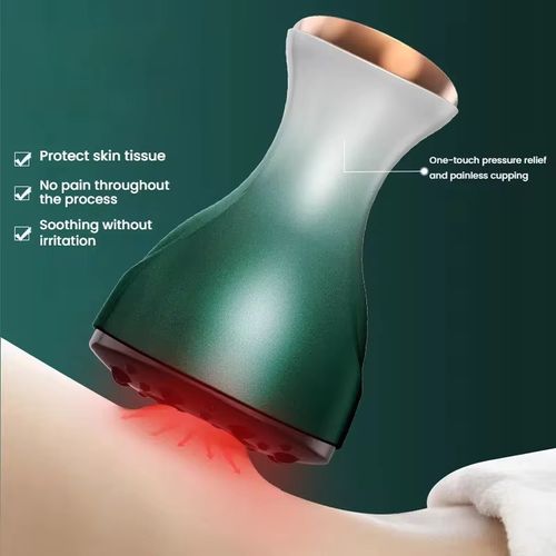 The exclusive beauty salon model intelligent suction cup massage device combines intelligent negative pressure with red light and micro-electric technology. The soft and hard combination of the massage heads closely adhere to the skin, and the operation is very convenient. It enables you to replicate the beauty salon SPA at home, relieving fatigue in the shoulders, neck, waist, back and legs. It is an efficient and convenient choice for at-home body care.