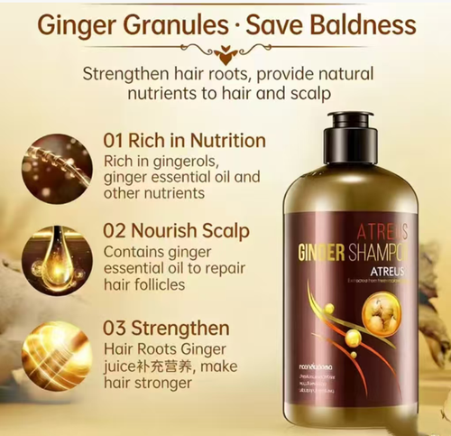 Order today and you will receive 2 bottles of Thai ginger herbal essence shampoo that effectively removes oil, dandruff, and makes hair smooth and shiny. It contains fresh ginger juice, which can strengthen the hair roots and reduce hair loss. The lemon essence can control oil secretion and dandruff. Gluten can repair the hair strands. The rich foam is gentle yet effective, and it can clean the scalp. After washing, the hair roots become fluffy, creating a refreshing and layered hairstyle.