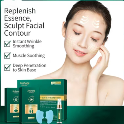 Collagen freeze-dried cheek and forehead anti-wrinkle filling set. Each set contains 4 pairs of cheek patches + 4 pairs of forehead patches + 1 bottle of essence. The freeze-dried film patches contour the face. After 35% plant essence activation, it penetrates deeply into the skin layer, instantly smoothing and providing long-term moisture to the cheeks and forehead. Order today and we will send 2 sets. Do a contour SPA at home and easily achieve a youthful face.