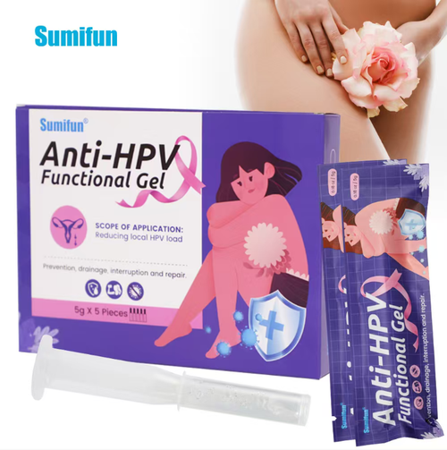 Anti-HPV Women's Private Care Gel. Order today and you'll receive 7 boxes, totaling 35 tubes. 7 boxes constitute one course of treatment. It can reduce the local HPV viral load and has functions such as prevention, drainage, blocking and repair. It enhances firmness and elasticity, ensures the private health of women, helps you regain confidence and vitality. Its packaging design is thoughtful and the use is convenient.