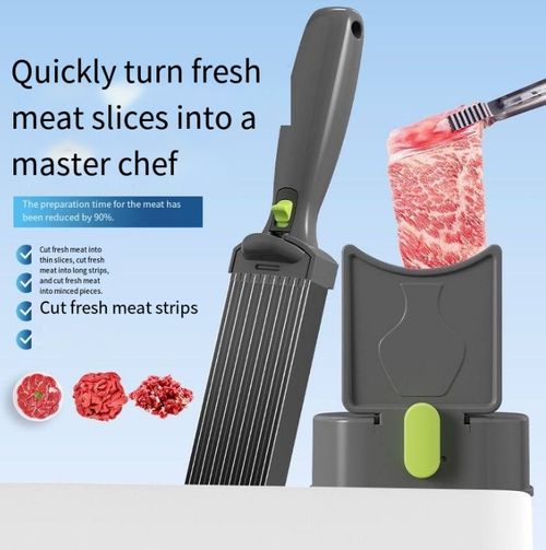 The lazy meat slicer only needs to place the meat in the designated position and push the handle to quickly cut the meat into slices, strips or dices, shortening the meal preparation time by 90% and truly freeing your hands.