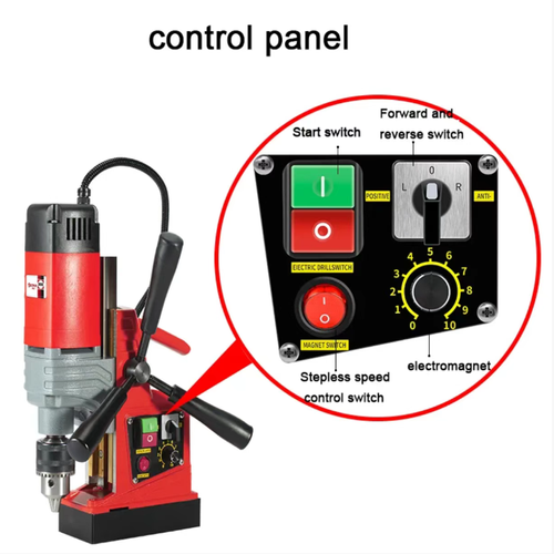 High-power magnetic drill, equipped with pure copper wire motor, has strong power and supports various functions such as drilling, core extraction, and tapping. The magnetic base firmly adheres and is precisely controlled with multiple safety protections. The body is sturdy and durable, suitable for industrial processing, bridge construction and other scenarios. With powerful performance, it ensures precise drilling every time.