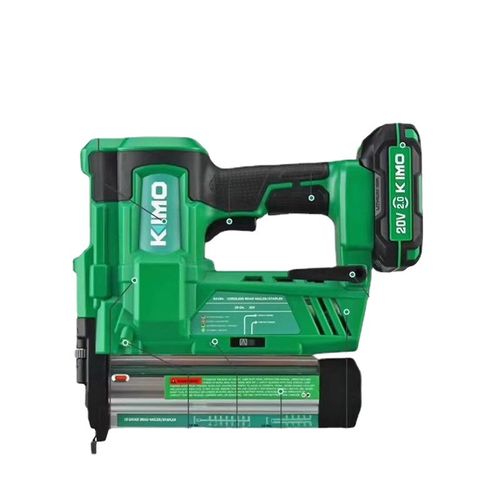 This KIMOR KM4050 lithium electric nail gun supports both straight-pull and code-pull modes. Its 20V lithium battery design eliminates the need for wires, providing powerful and efficient nail striking without any jamming. The ergonomic grip is comfortable and anti-slip, equipped with a safety anti-misfire feature and a visual nail storage compartment. It is a portable and highly efficient nail-punching tool for woodworking, decoration, and maintenance.