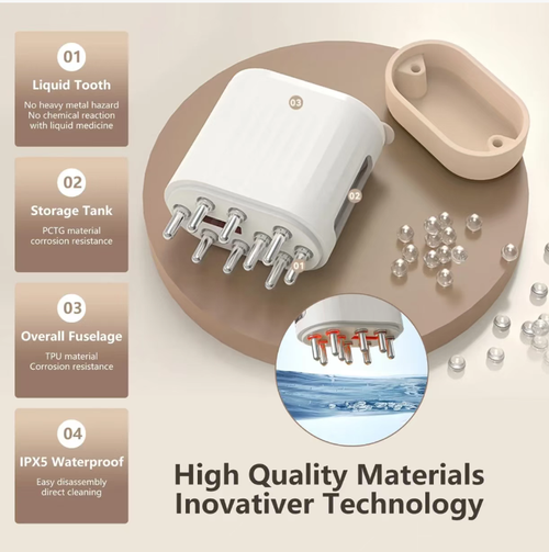 This scalp massage comb is a convenient hair care gadget: The press-type liquid release precisely delivers the essence without waste. The combination of red light, EMS microcurrent, and high-frequency vibration promotes absorption. It stops automatically after 10 minutes with intelligent timing. It's suitable for both night owls and hair care enthusiasts. You can enjoy professional-level scalp SPA right at home.