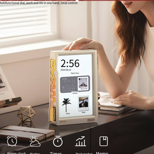 Transparent floating intelligent electronic photo frame, with a retro pixel-style design and a high-definition display, it can cycle through photos, show the current time and weather, and has both the functions of a digital photo album and a clock. It comes with pixel interaction features, is easy to operate, and is a good home accessory that combines both appearance quality and fun. It brings creativity and warmth to your daily space.