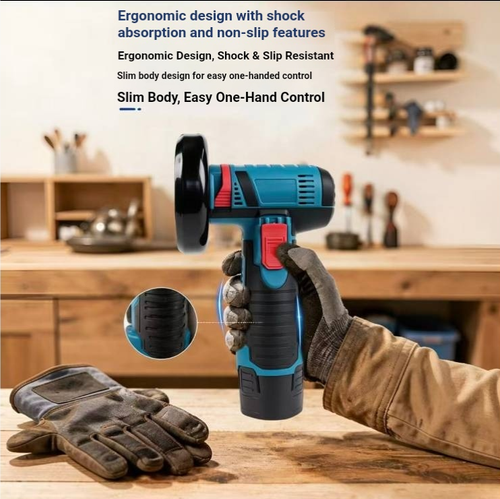 3-inch lithium battery mini angle grinder kit, with handheld wireless design, can be used for cutting, polishing, rust removal, and tile grouting. It comes with a battery, charger, cutting disc, wrench, and storage toolbox. The body is small and convenient for operations in narrow spaces. The battery is a consumable part. Please make sure to install a protective cover, take proper precautions, store it in a dry place, and it is suitable for home DIY.